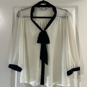 Tie Neck Sheer Blouse